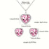 Elegant Heart Pendant and Earrings Set with  Zirconia